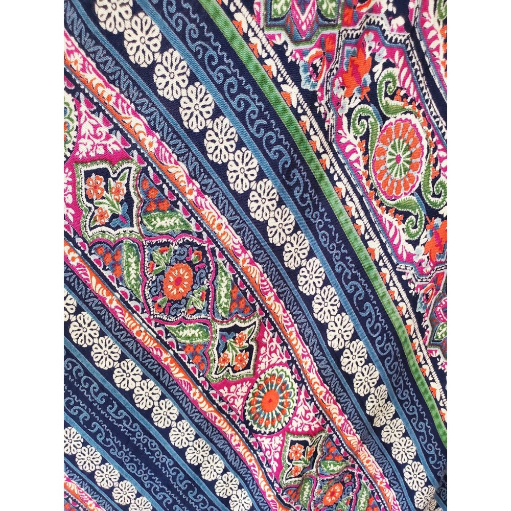Angie‎ Womens Large Rayon Harem Jumpsuit Boho Paisley Print Blue Festival Hippie - Picture 5 of 7